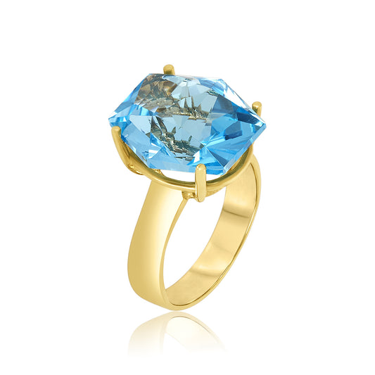 Hexagon Topaz Ring
