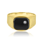 Load image into Gallery viewer, Square Onyx & Diamond