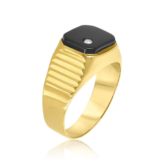 Square Onyx & Diamond