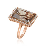 Load image into Gallery viewer, Rose Gold Smoky Quartz & Diamond Ring