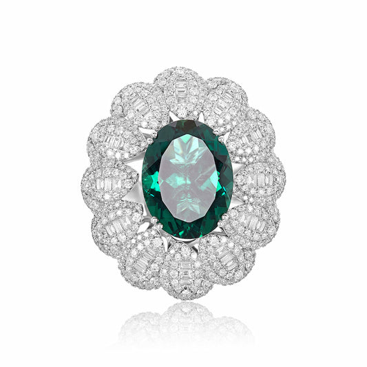 White Gold Changeable Multi-Gemstone Diamond Ring