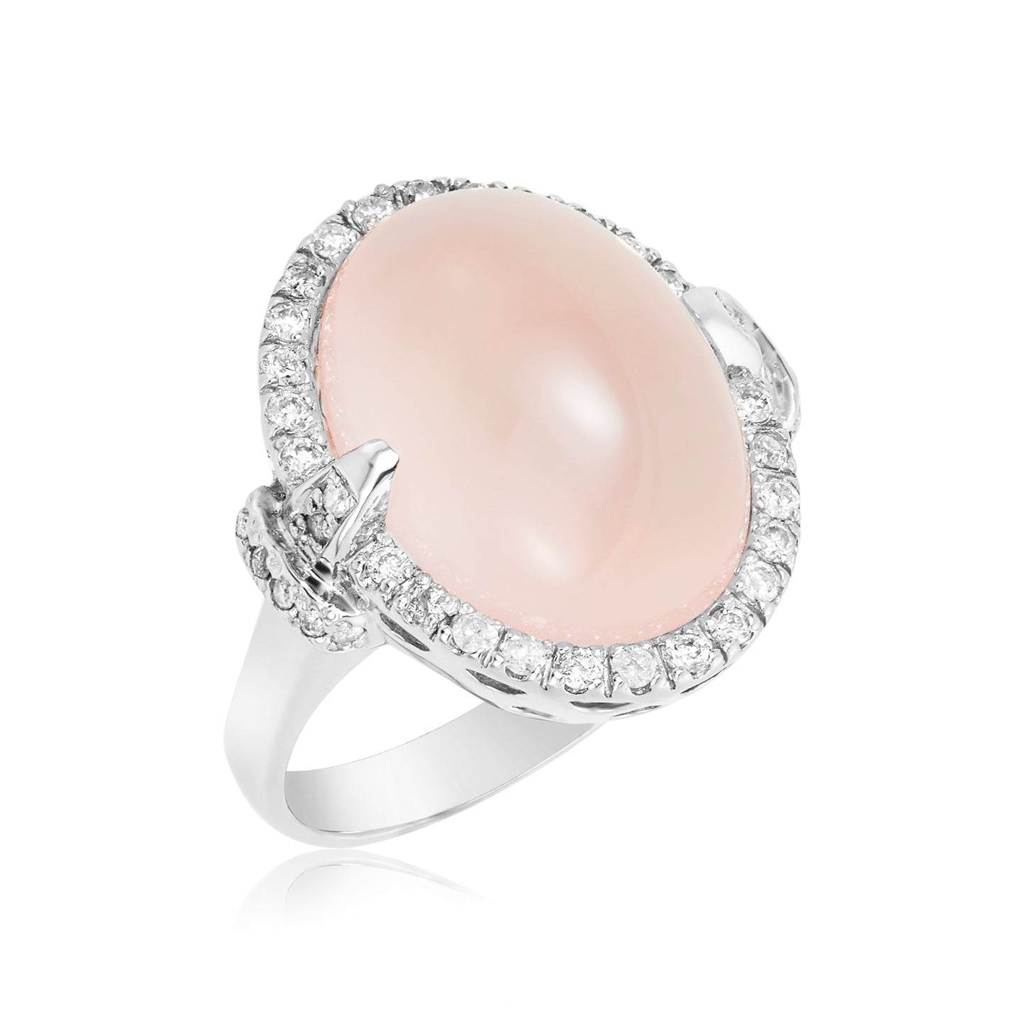 Rose Quartz & Diamond Ring