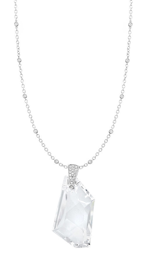 Champagne Crystal & Diamond Pendant