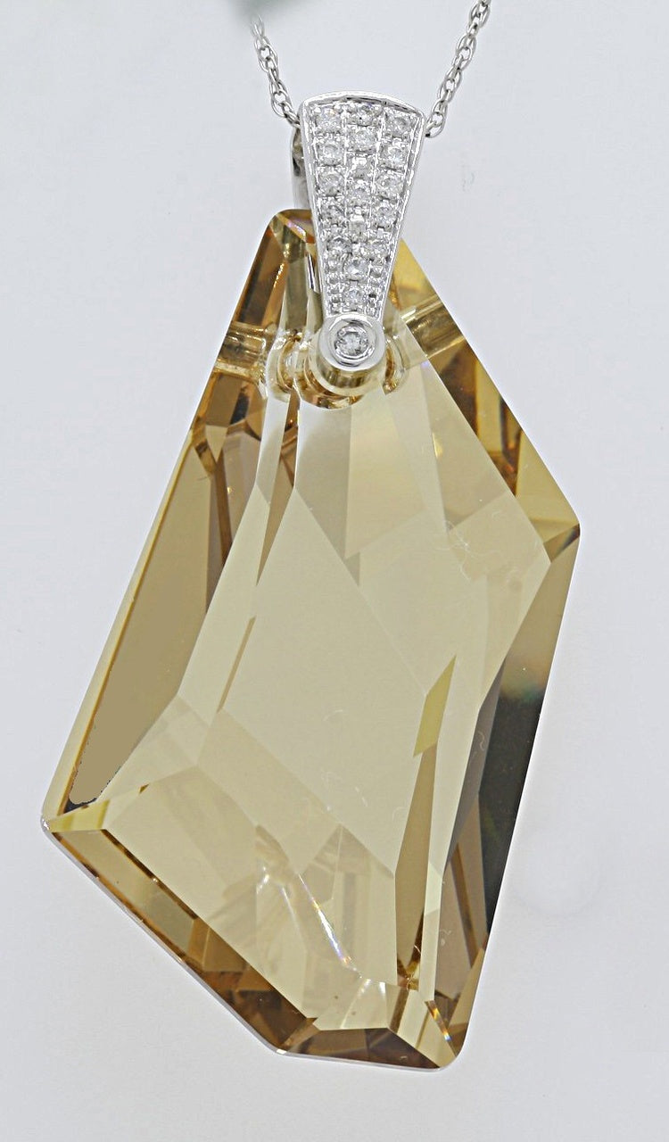 Champagne Crystal & Diamond Pendant