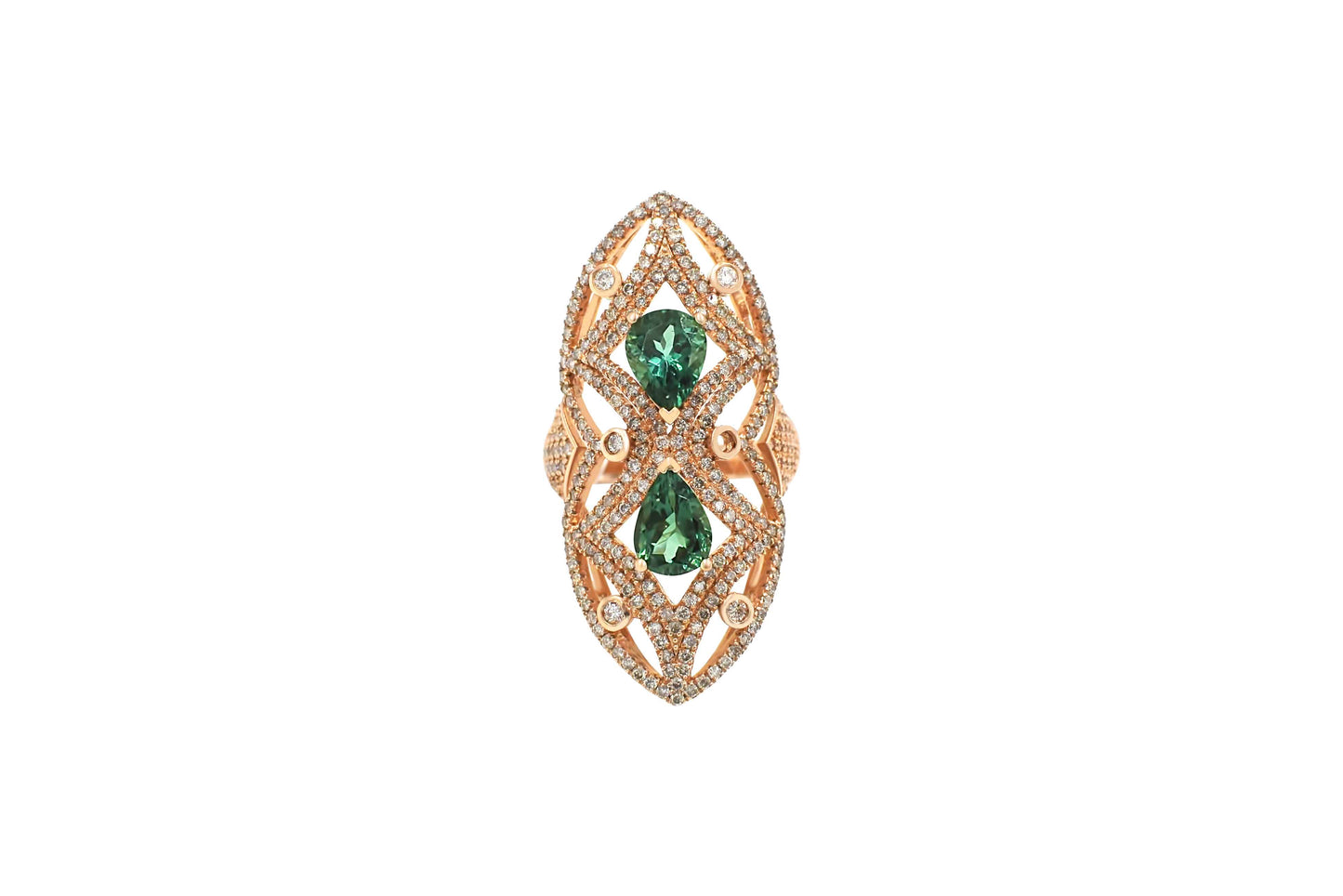 Green Tourmaline & Diamond Ring