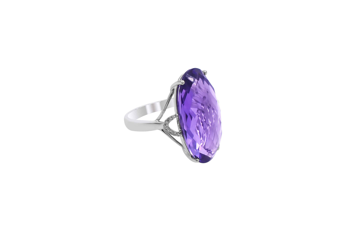 Oval Amethyst & Diamond Ring