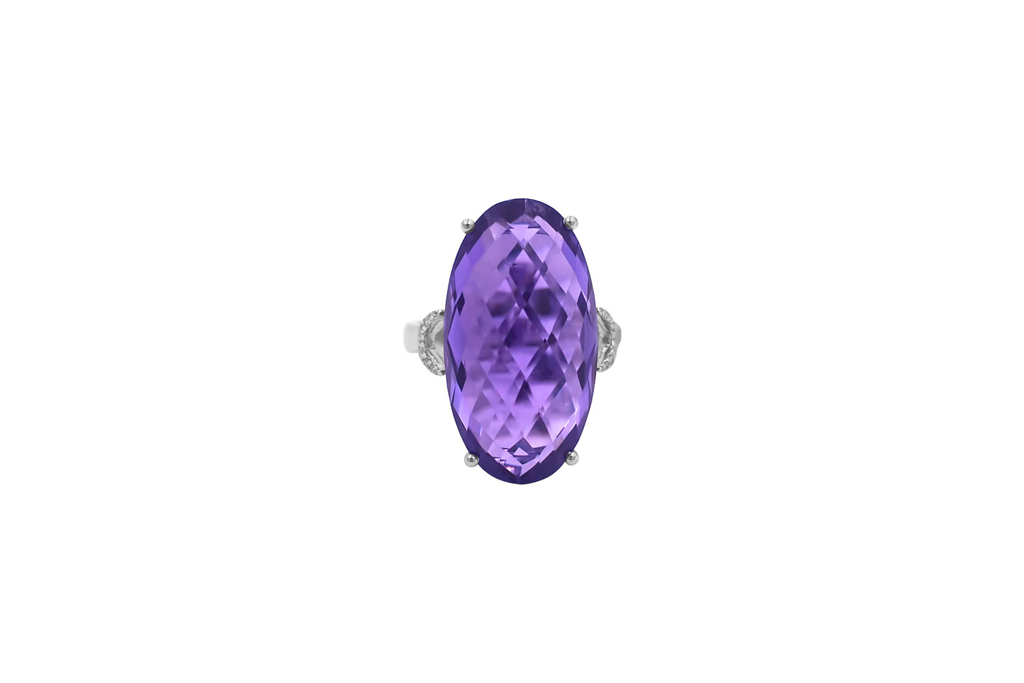 Oval Amethyst & Diamond Ring