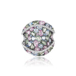Load image into Gallery viewer, 18kt Multi-colored Sapphire & Diamond Ring
