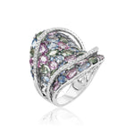 Load image into Gallery viewer, 18kt Multi-colored Sapphire & Diamond Ring