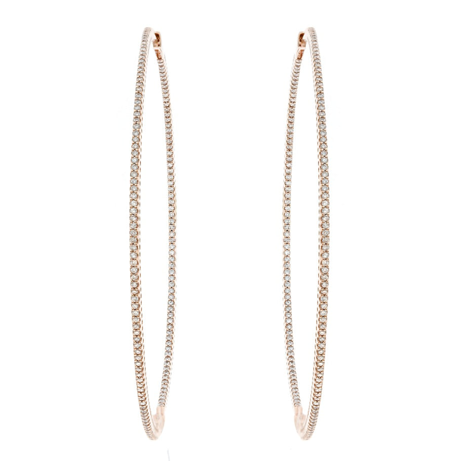 Nehita Signature Yellow Gold Eternity Diamond Hoop Earring