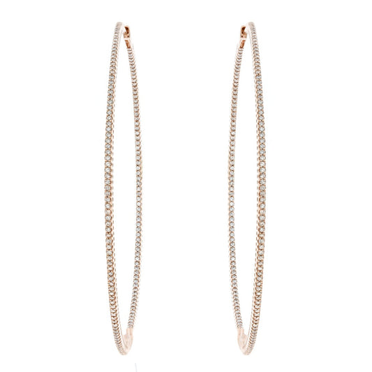 Nehita Signature Yellow Gold Eternity Diamond Hoop Earring