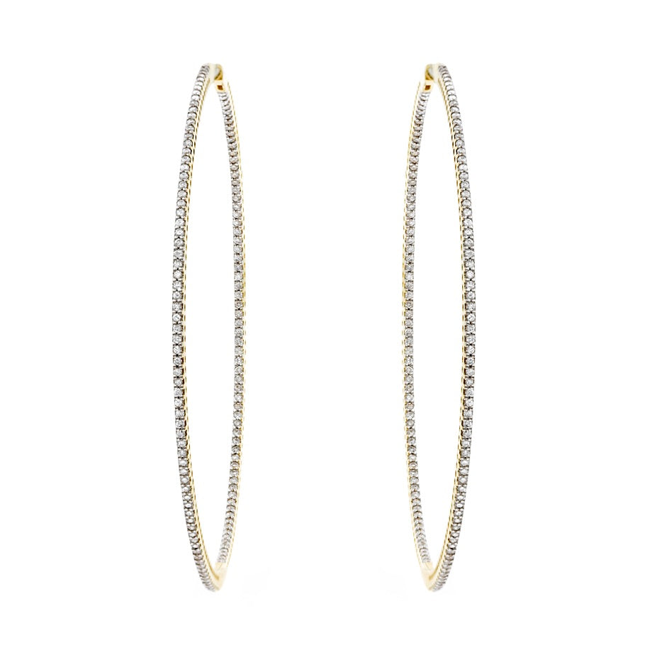 Nehita Signature Yellow Gold Eternity Diamond Hoop Earring