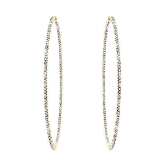 Nehita Signature Yellow Gold Eternity Diamond Hoop Earring