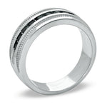 Load image into Gallery viewer, Black Diamond Channel Setting Wedding Band
