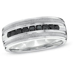 Load image into Gallery viewer, Black Diamond Channel Setting Wedding Band