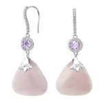 Load image into Gallery viewer, Sweet Rose Quartz & Diamond Earring
