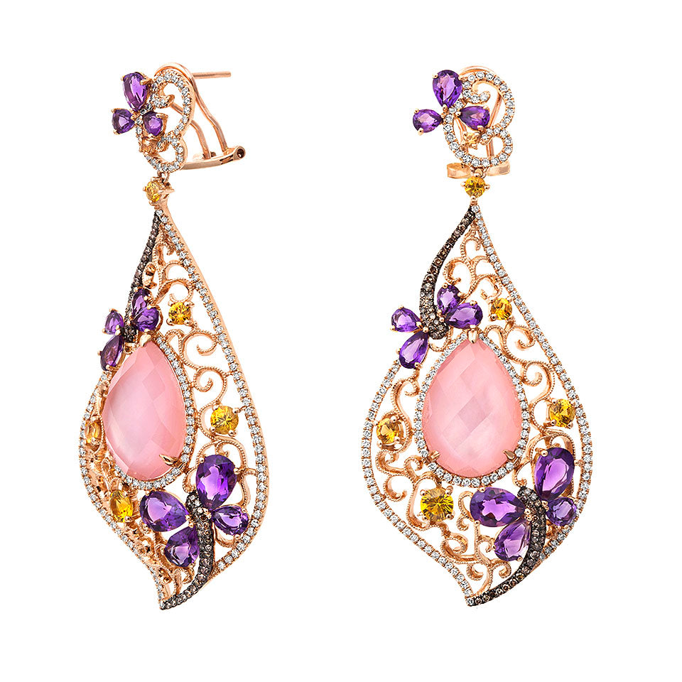 First Impression Custom Collection ~ Hand Crafted Pink Quartz Earring