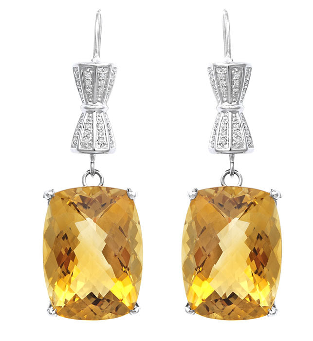 Exotic Citrine Diamond Earring