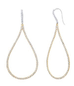 Load image into Gallery viewer, Pear Shaped Diamond & White Sapphire Earring