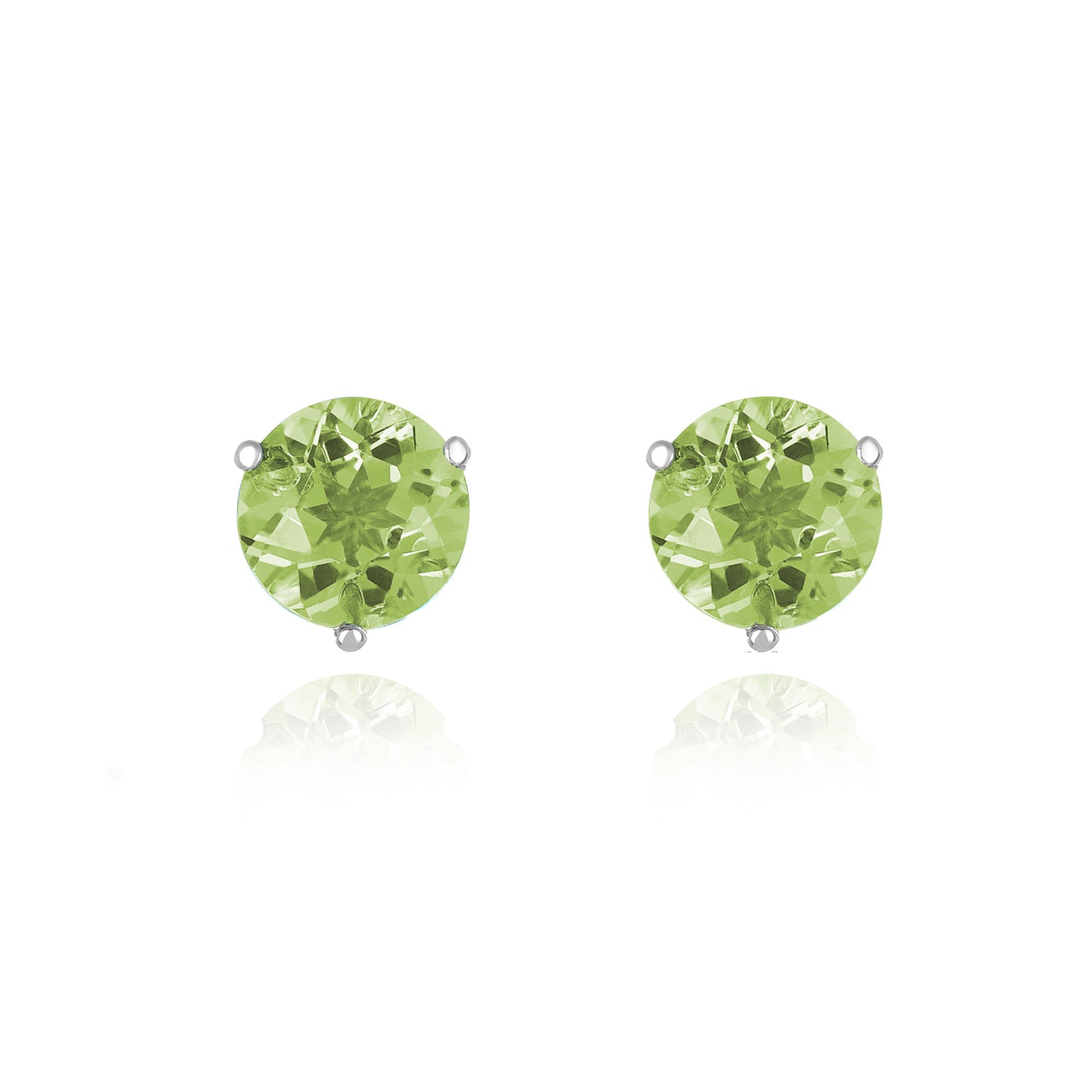 White Gold Peridot Stud Earrings