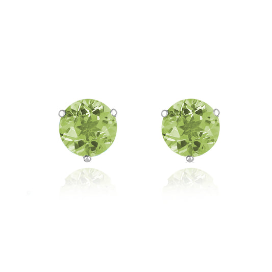 White Gold Peridot Stud Earrings