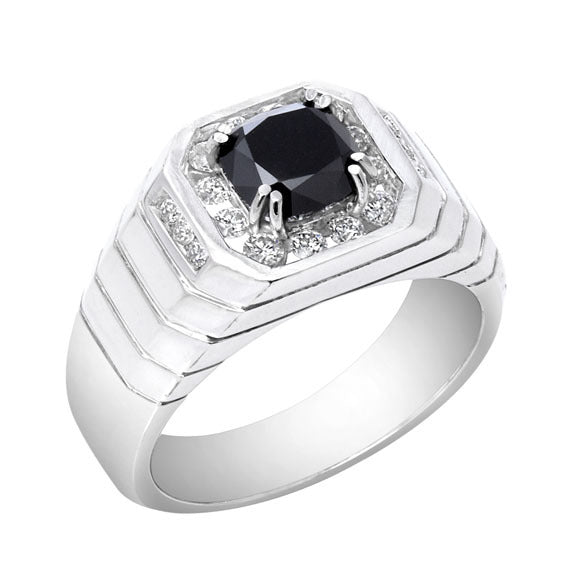 18kt Square Black Diamond Ring