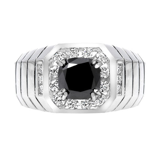 18kt Square Black Diamond Ring