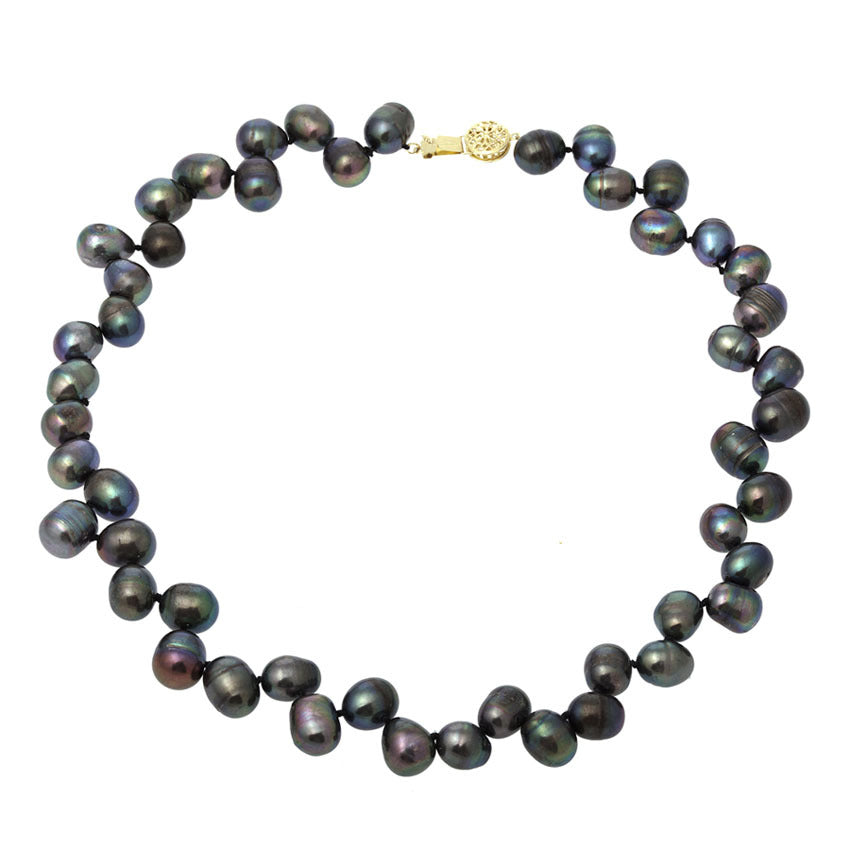 Nehita Black Rice Cultured Pearl Necklace