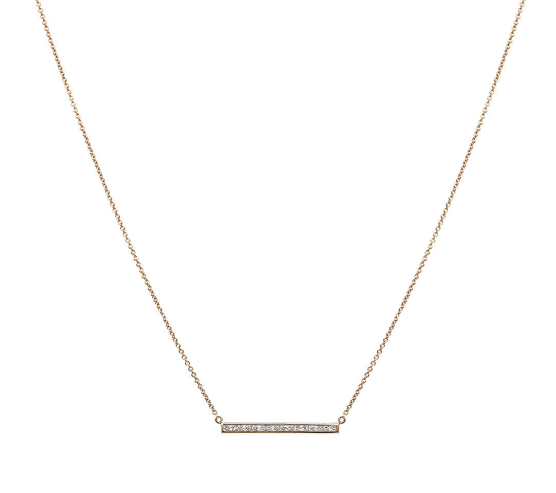White Gold Diamond Bar Necklace