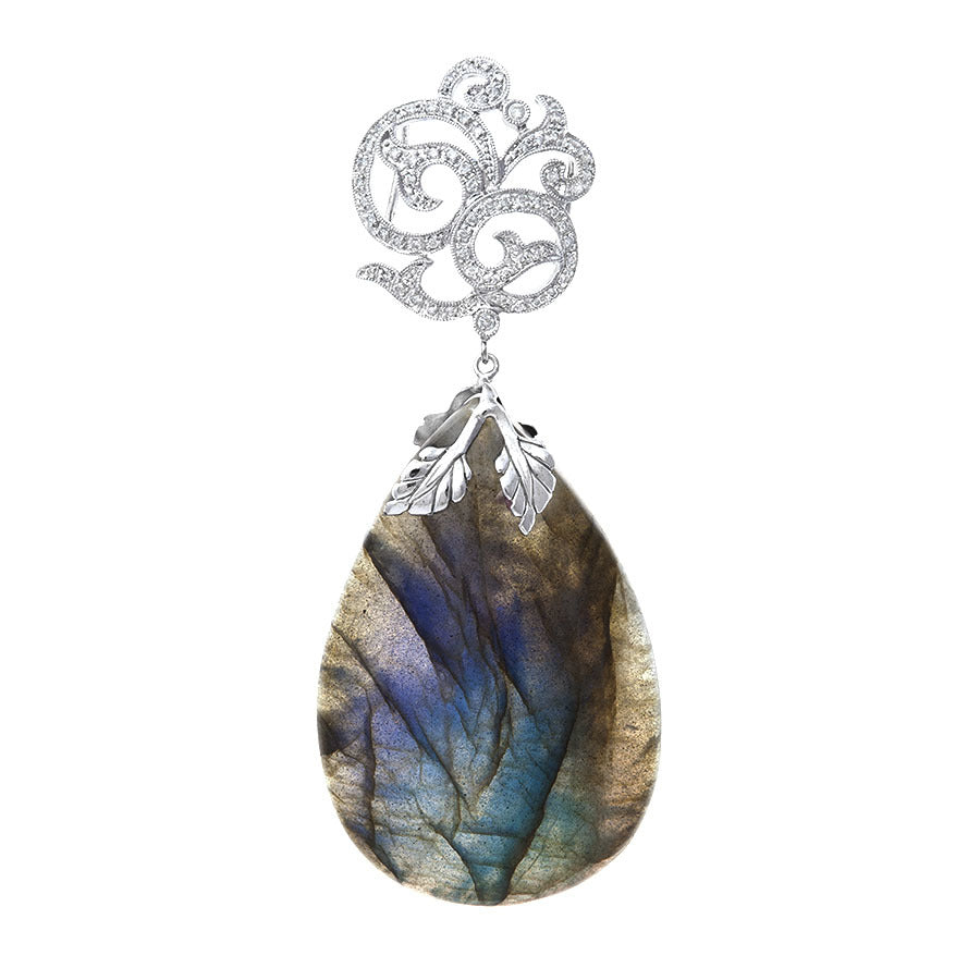 Green Moss & Diamond Pendant