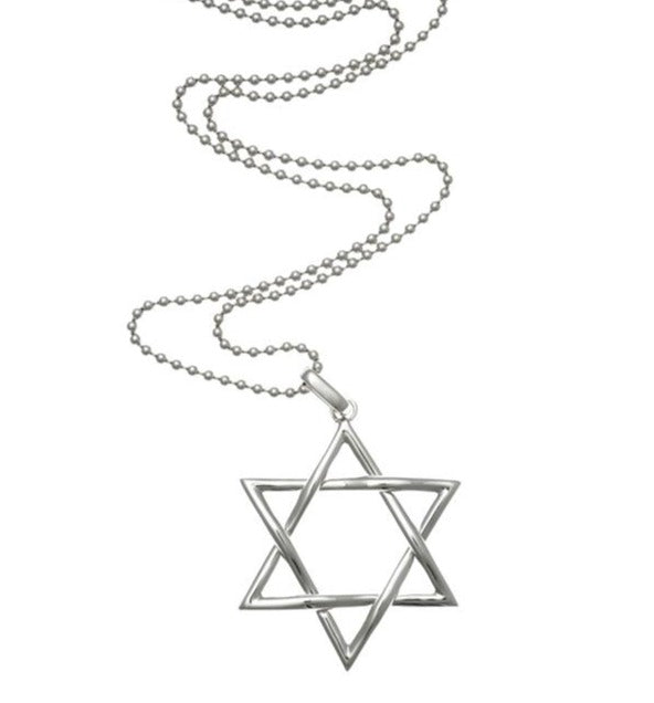 18kt White Gold Star Of David Pendant