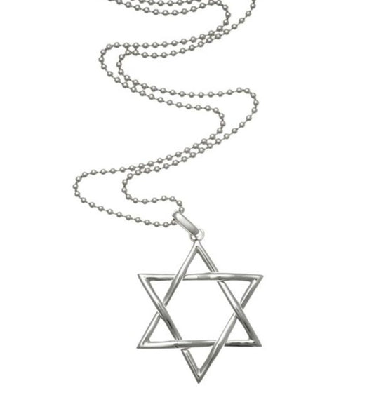 18kt White Gold Star Of David Pendant