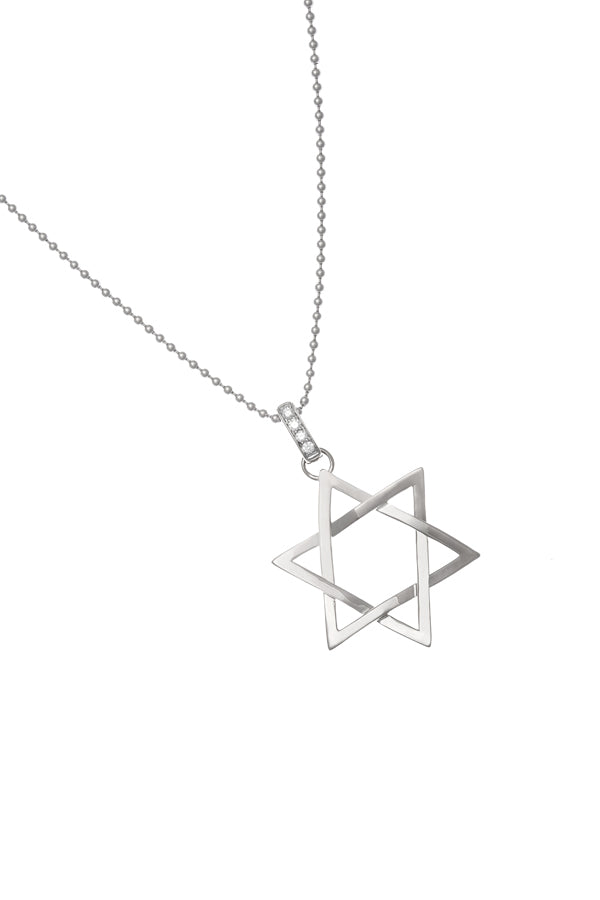 White Gold Diamond Star of David Pendant