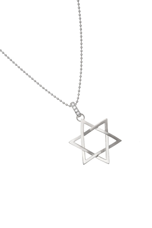 White Gold Diamond Star of David Pendant