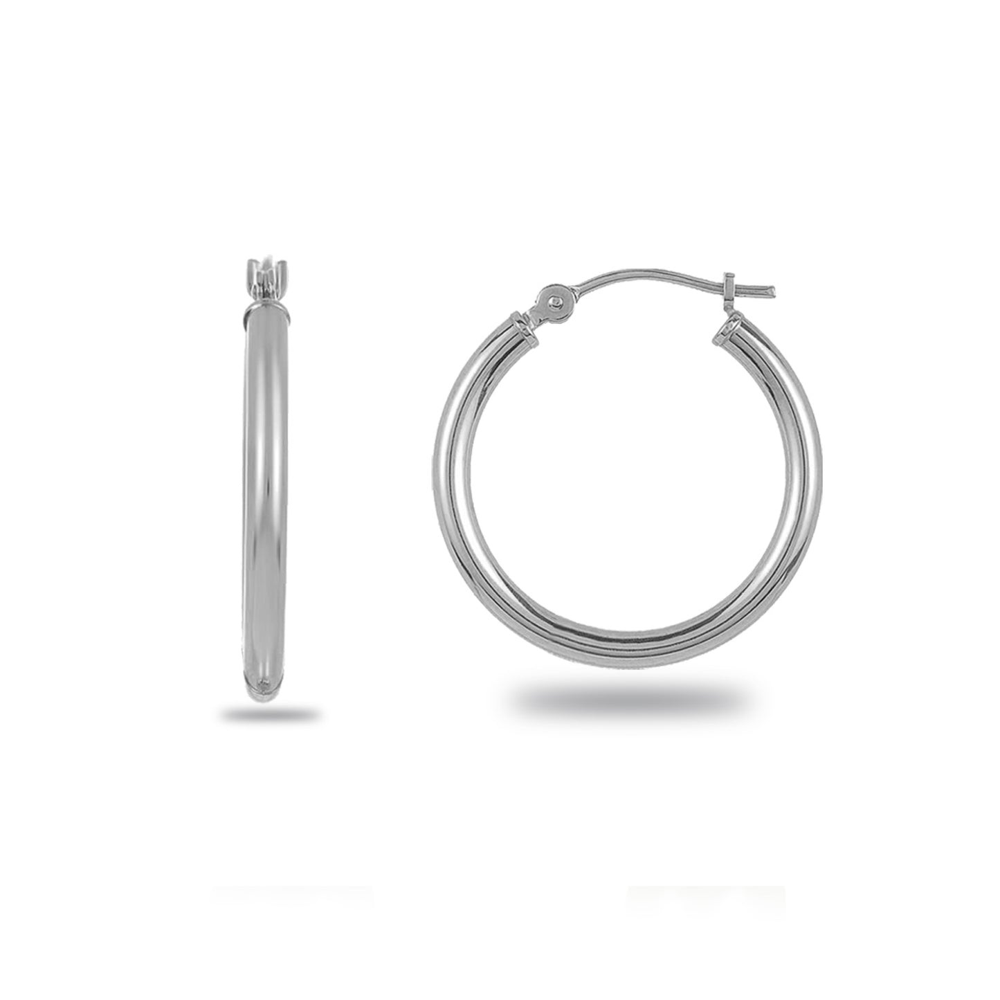 Two-In-On White Gold Pearl Charm Hoop Earrings