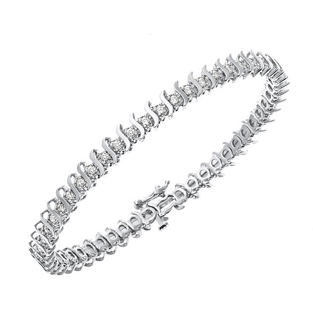 2.09ctw White Gold Diamond Tennis Bracelet