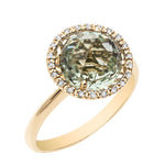 Load image into Gallery viewer, Mini Green Amethyst & Diamond Ring