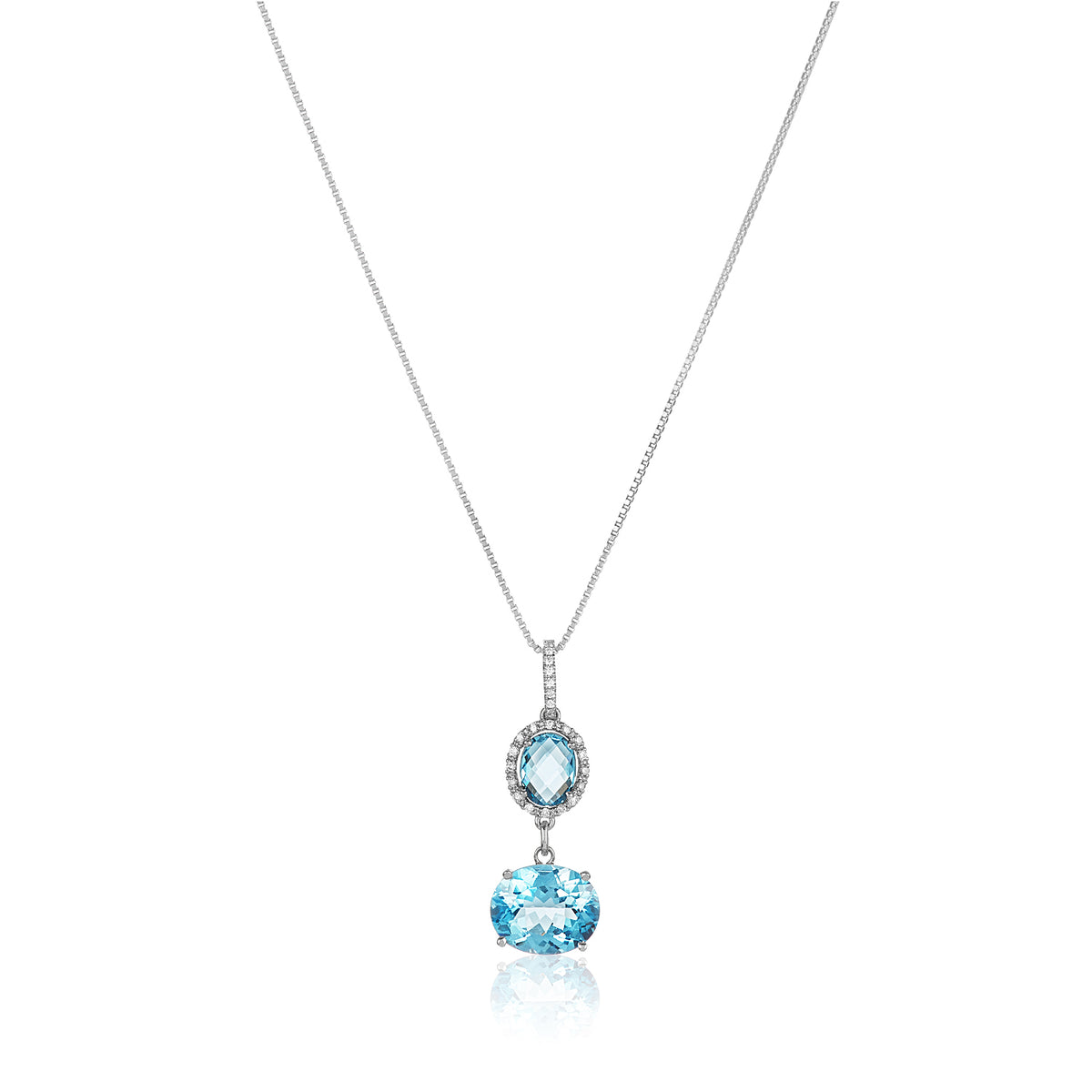 Blue topaz birthstone pendant (december birthstone)