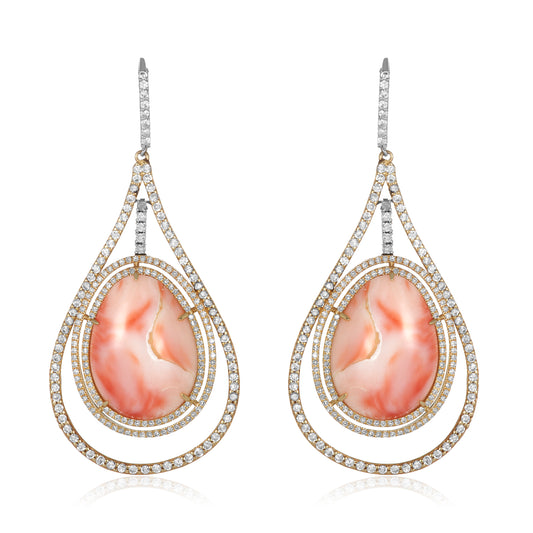 Grace Coral & Diamond Earring