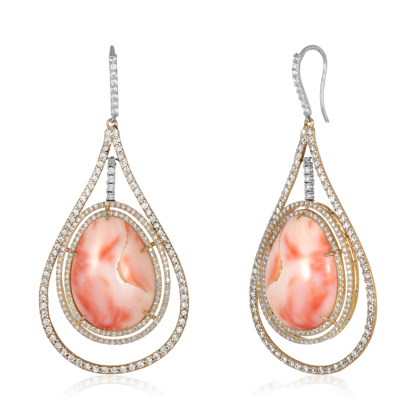 Grace Coral & Diamond Earring
