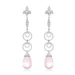 Load image into Gallery viewer, Nehita Diamond &amp; Pink Chalcedony Drop Earring
