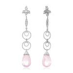 Load image into Gallery viewer, Nehita Diamond &amp; Pink Chalcedony Drop Earring
