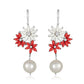 Coral Diamond Fresh Water Pearl Earrings