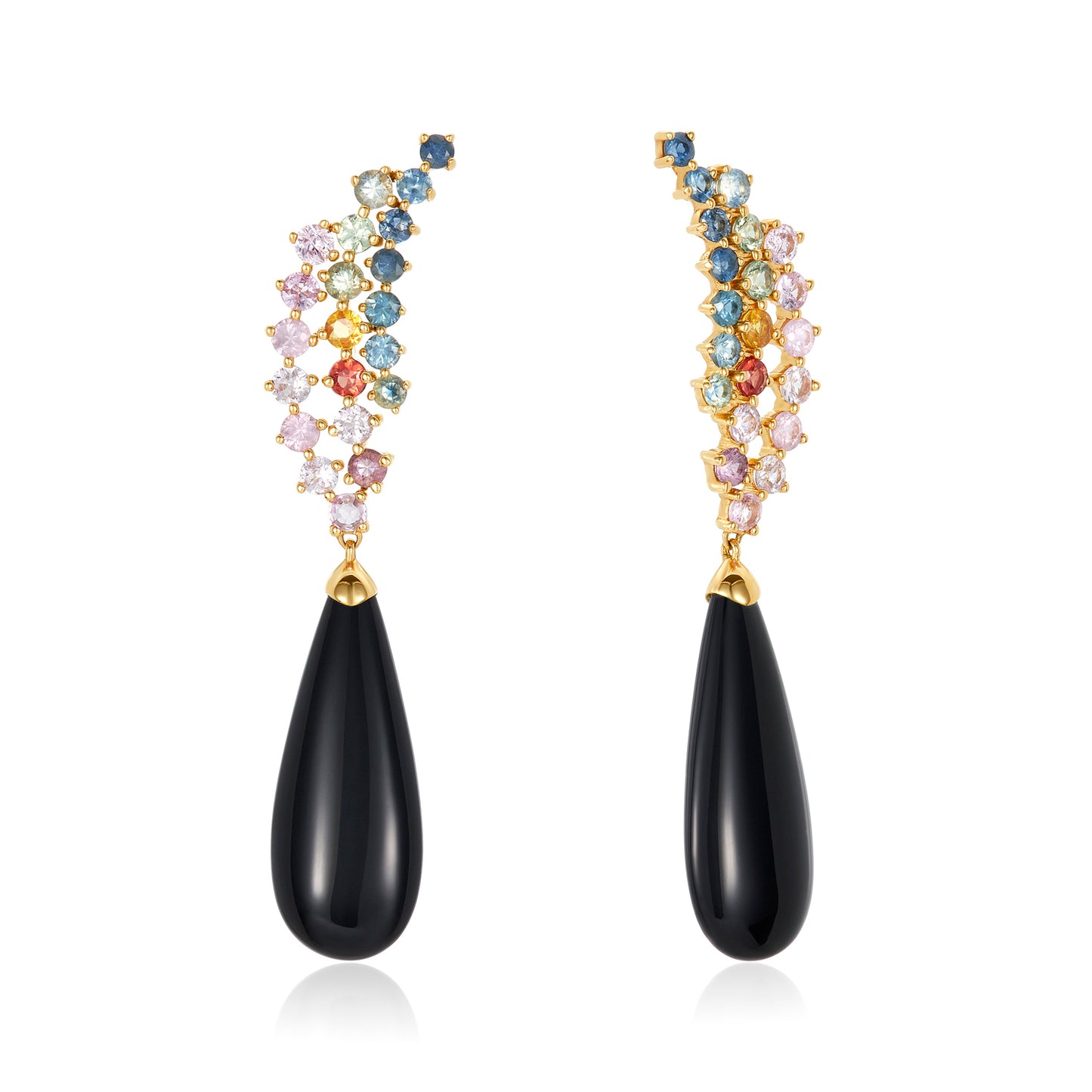 Sapphire Rain Black Onyx Earring