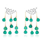 Diamond & Green Quartz Raindrop Earrings