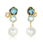 Load image into Gallery viewer, Daisy Triple Pearl Earrings
