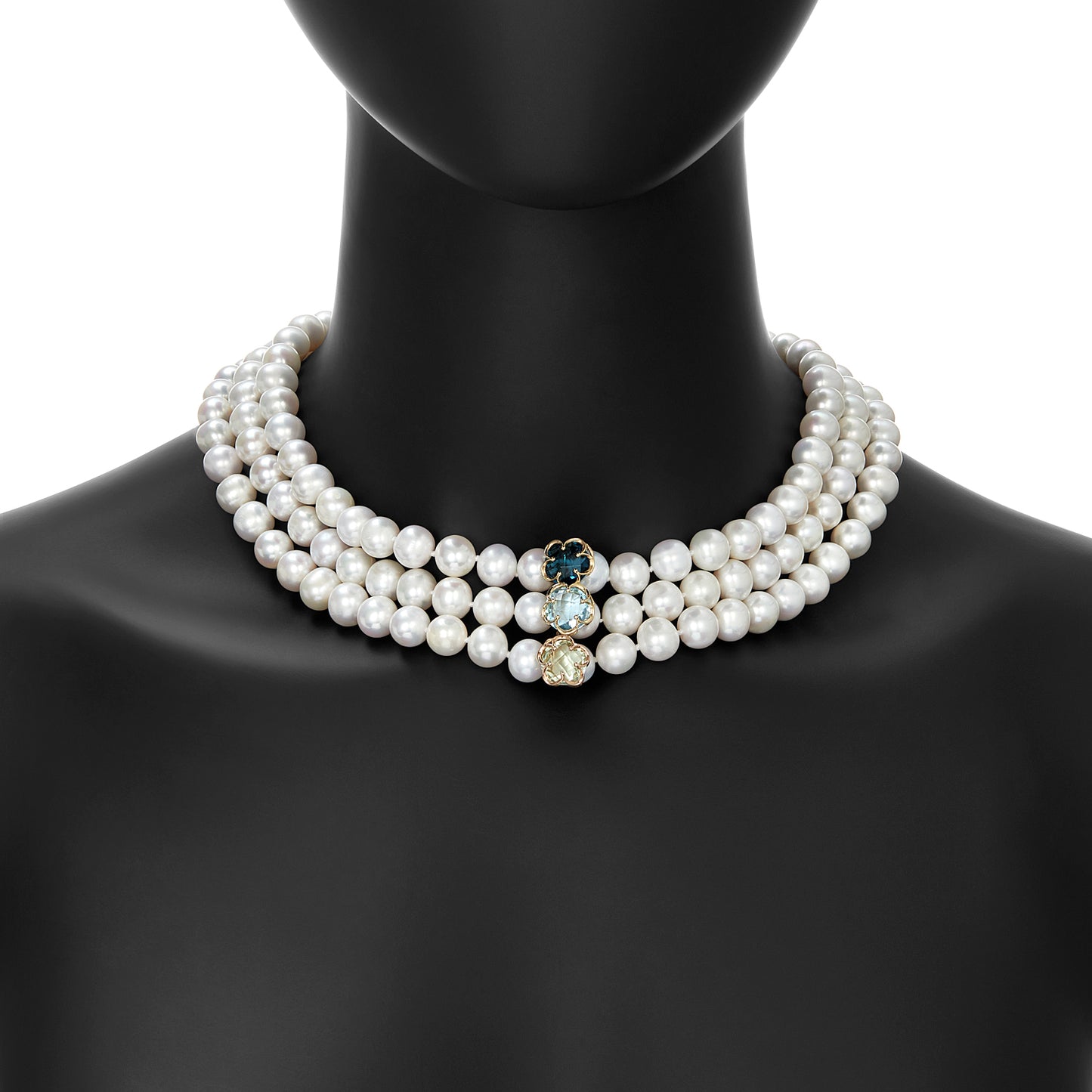 Daisy Triple Pearl Necklace