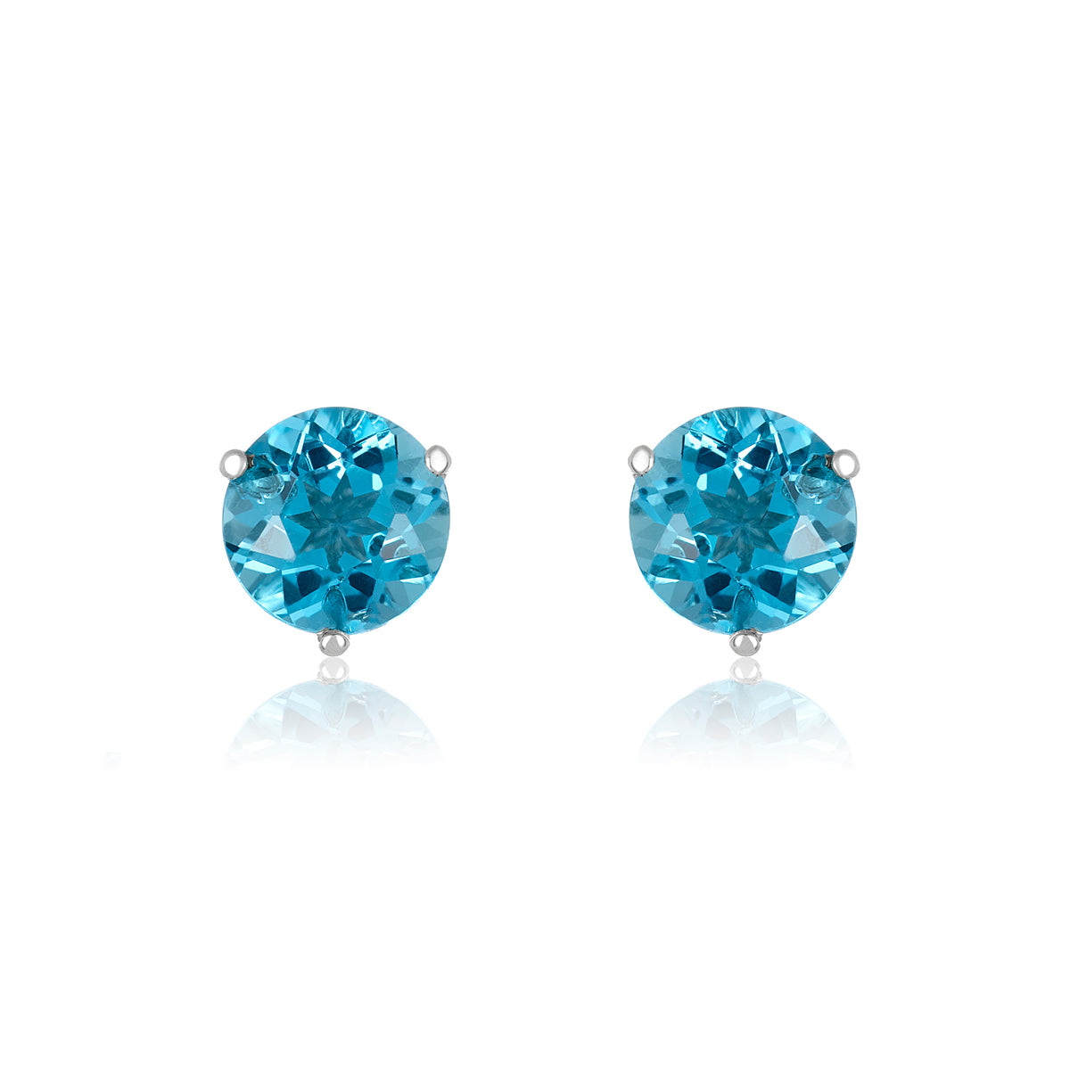 White gold topaz stud earrings