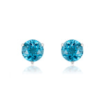 Load image into Gallery viewer, White Gold Topaz Stud Earrings
