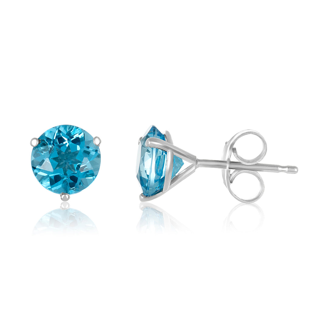 White Gold Citrine Stud Earrings